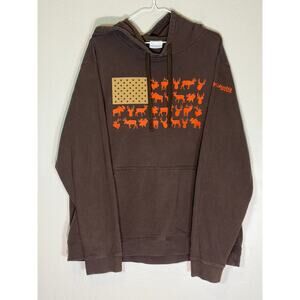 Columbia PHG Performance Hunting Gear Hoodie Brown Flag Deer Graphic HM4181 XL‎